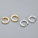 925 Silver & Small CZ Hoop Earrings Birthday Jewelry Gift