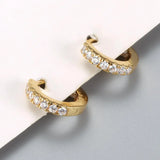 925 Silver & Small CZ Hoop Earrings Birthday Jewelry Gift
