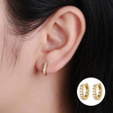 925 Silver & Small CZ Hoop Earrings Birthday Jewelry Gift