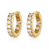 925 Silver & Small CZ Hoop Earrings Birthday Jewelry Gift