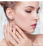 925 Sterling Silver Heart Earring Lucky Clover Stud Earring For Women