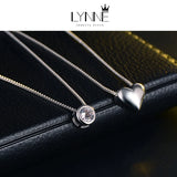 925 Silver Heart Zircon Pendant Double Layer Necklace