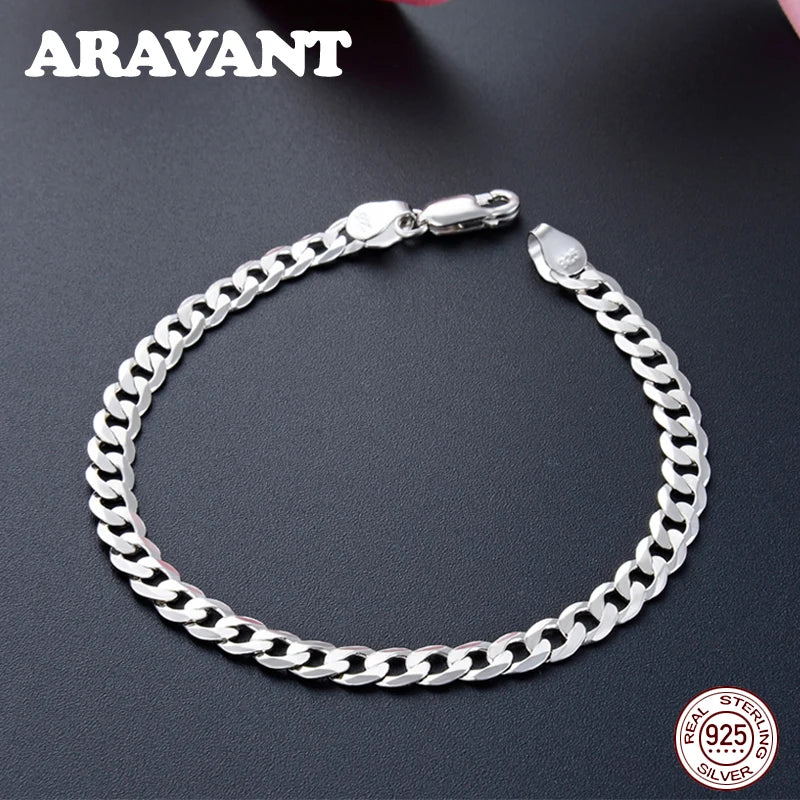 925 Sterling Silver Men's Hip Hop Bracelet