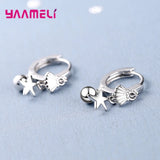 925 Silver Hoop Earrings Sea Shells Starfish Pendant Brincos Jewelry