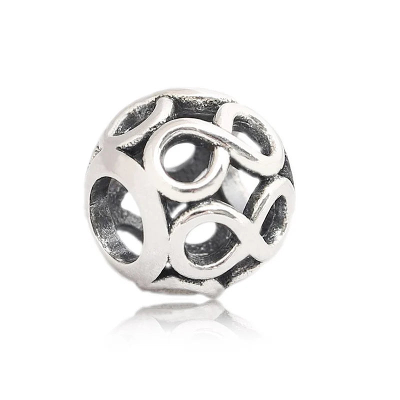 925 Silver Infinity Love Beads Charm Bracelet Gift