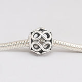 925 Silver Infinity Love Beads Charm Bracelet Gift