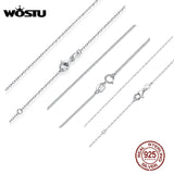 925 Silver Link Chains Necklace for Pendant Charm S925 Jewelry Gift CQA006