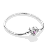 925 Silver Love Zircon Bracelet for DIY Jewelry Gift