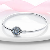 925 Silver Magic Eye Zircon Bracelet for DIY Charms & Bead Women