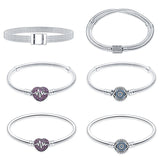 925 Silver Magic Eye Zircon Bracelet for DIY Charms & Bead Women