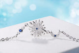 925 Silver Micro Cz Moon Star Bracelet Women Zirconia Fine Jewelry