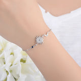 925 Silver Micro Cz Moon Star Bracelet Women Zirconia Fine Jewelry