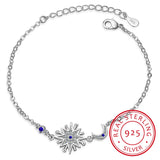 925 Silver Micro Cz Moon Star Bracelet Women Zirconia Fine Jewelry