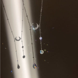 925 Silver Moon Necklace Bead Choker Party Gift Women Accessories