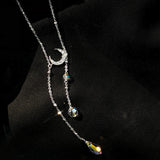 925 Silver Moon Necklace Bead Choker Party Gift Women Accessories