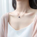 925 Silver Necklace Dark Zircon Pendants Adjustable Sweet Jewelry