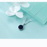 925 Silver Necklace Dark Zircon Pendants Adjustable Sweet Jewelry