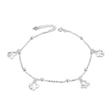 925 Silver Butterfly Anklet Bracelet Adjustable Length