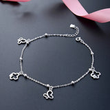 925 Silver Butterfly Anklet Bracelet Adjustable Length
