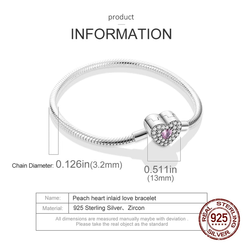 925 Silver Bracelet for Charms Pendant Beads Bangles Infinity Knot Women