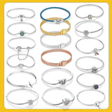 925 Silver Bracelet for Charms Pendant Beads Bangles Infinity Knot Women