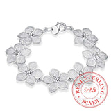925 Silver Plum Bracelet Flowers Classic High-Fine Jewelry