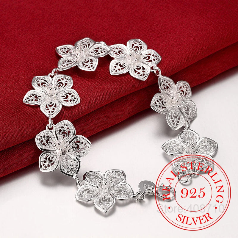 925 Silver Plum Bracelet for Women High-Fine Jewelry