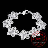 925 Silver Plum Bracelet Flowers Classic High-Fine Jewelry
