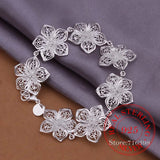 925 Silver Plum Bracelet Flowers Classic High-Fine Jewelry