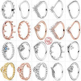 925 Silver Princess Crown Zircon Ring Women Jewelry DIY