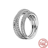 925 Silver Princess Crown Zircon Ring Women Jewelry DIY