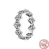 925 Silver Princess Tiara Crown Heart CZ Ring for Women