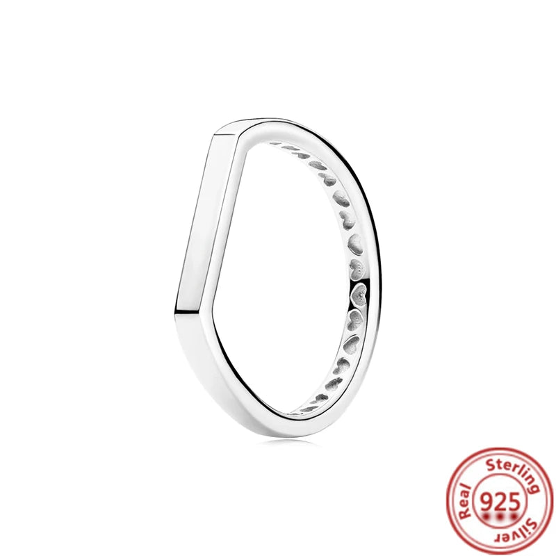 925 Silver Princess Tiara Crown Heart CZ Ring for Women