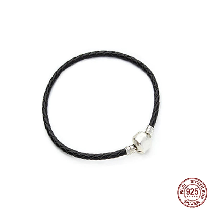 925 Silver Buckle Bracelet Snake Bone Chain DIY Gift