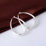 925 Sterling Silver U Shaped Hoop Earrings for Women