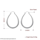 925 Sterling Silver U Shaped Hoop Earrings for Women