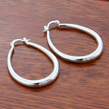 925 Sterling Silver U Shaped Hoop Earrings for Women