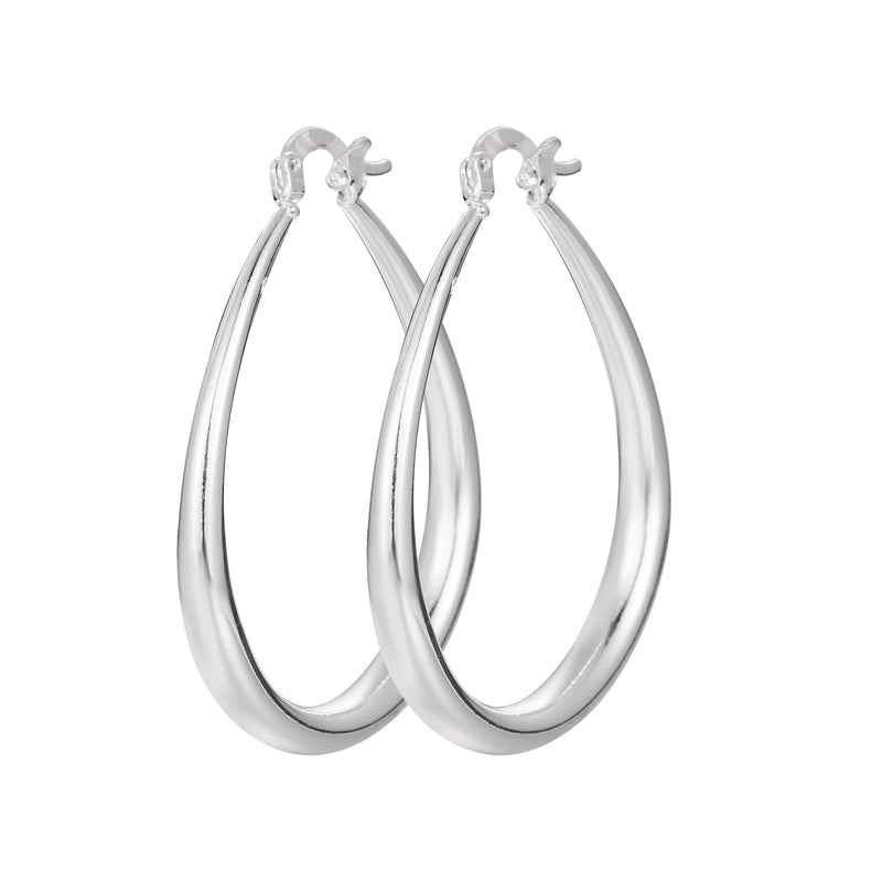 925 Sterling Silver U Shaped Hoop Earrings for Women