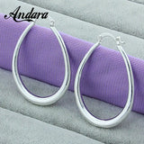 925 Sterling Silver U Shaped Hoop Earrings for Women
