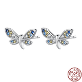 925 Silver Zircon Sunflower Stud Earrings Trending Jewelry