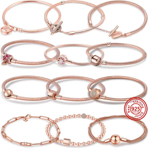 925 Silver Heart Crown Pav? Clip Bracelet