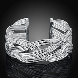 925 Silver Open Cuff Bracelet for Women Men