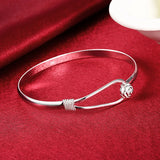 925 Silver Flower Bracelet Adjustable Party Jewelry for Girls