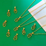 A-Z Capital Letter Pendant Necklace Long Chain Unisex Boho Dainty