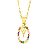 A-Z Capital Letter Pendant Necklace Long Chain Unisex Boho Dainty