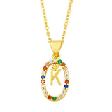 A-Z Capital Letter Pendant Necklace Long Chain Unisex Boho Dainty