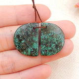 African Turquoise Double Hole Earrings Beads for Making Jewelry