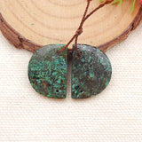 African Turquoise Double Hole Earrings Beads for Making Jewelry