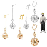 Tokyo Revengers Kazutora Earrings Hollow Ball Clip Cosplay Jewelry