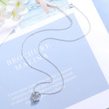 925 Silver Moon Cat Women Necklaces CZ Jewelry SCN122